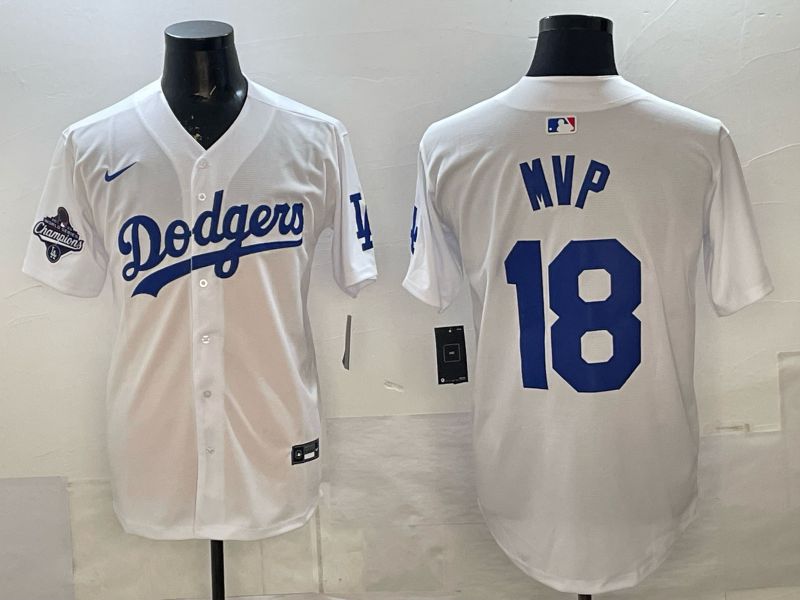 Men Los Angeles Dodgers #18 Mvp White Game 2026 Nike MLB Jersey style 07->los angeles dodgers->MLB Jersey